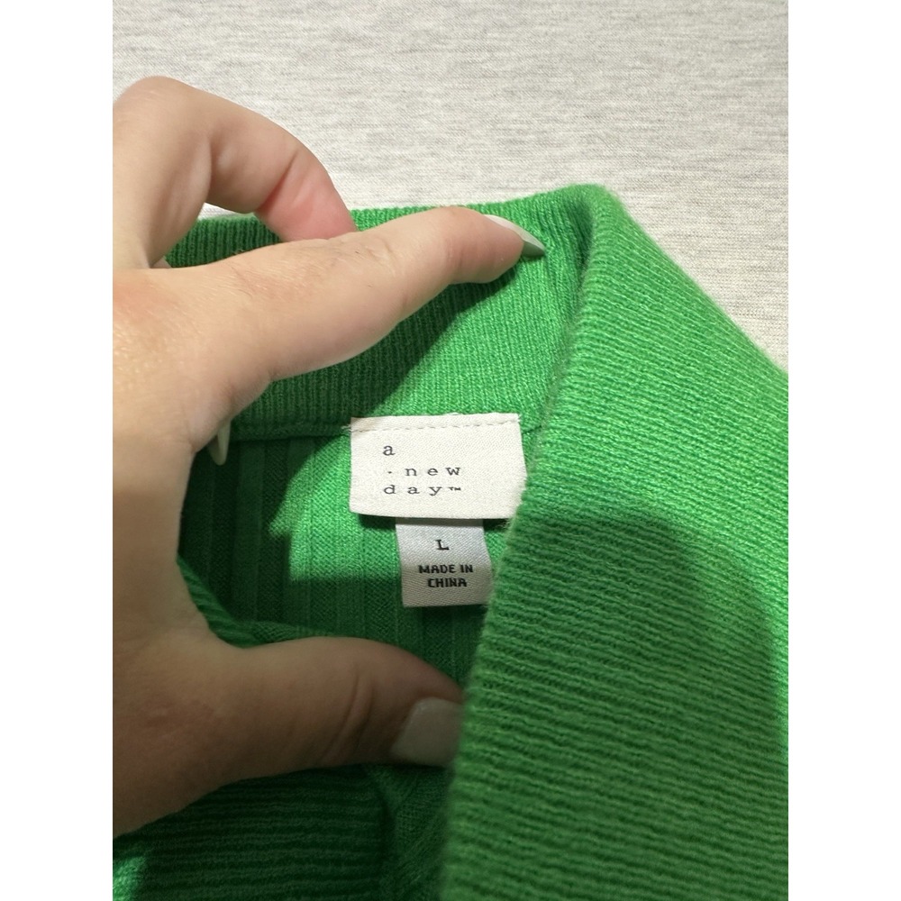 NWT A New Day Green Ribbed Midi Pencil Skirt L Large‎ - Picture 5 of 7